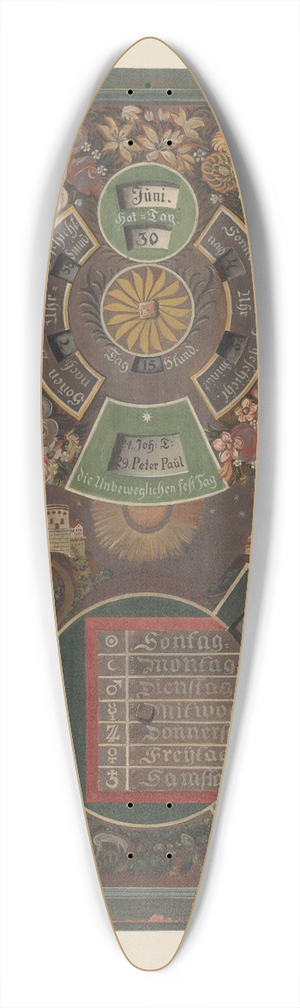 Fritz Boehmer - Zoar Calendar 39.3 inch art pintail longboard deck