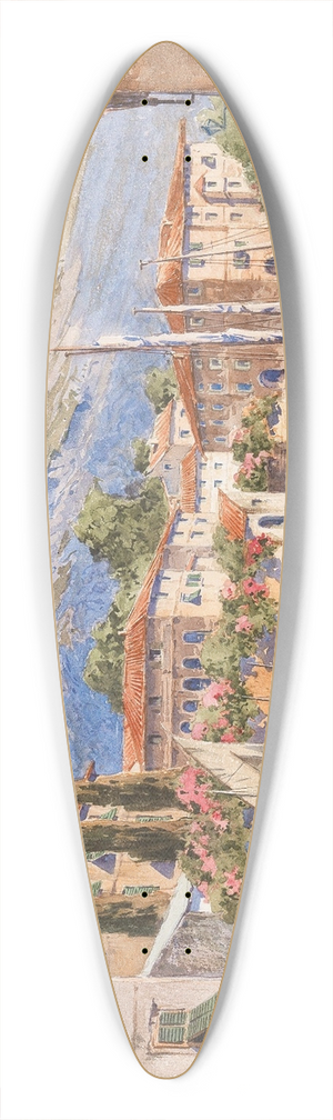 Fritz Lach - A motif from Torbole 39.3 inch art pintail longboard deck