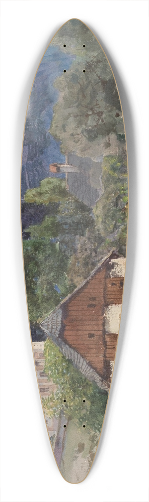 Fritz Lach - A view of Johnsbach in Gesuse (mountain region) 39.3 inch art pintail longboard deck Fritz Lach - A view of Johnsbach in Gesuse (mountain region) 39.3 inch art pintail longboard deck
