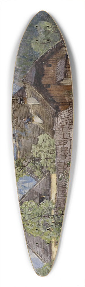Fritz Lach - Blick auf Tragss 39.3 inch art pintail longboard deck Fritz Lach - Blick auf Tragss 39.3 inch art pintail longboard deck