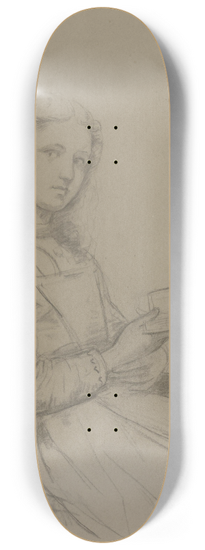 Adolph Tidemand - Sittende ung pike med bok 8.25 inch art skate deck