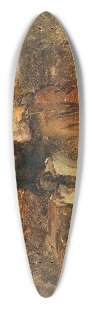 Fritz Rojka - Lovers on a Park Bench 39.3 inch art pintail longboard deck
