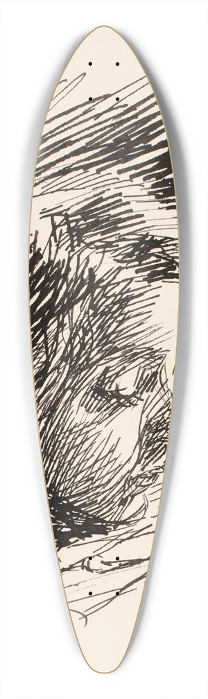 Fritz Syberg - Hoved af kunstnerens datter Clara (Nolle) 39.3 inch art pintail longboard deck