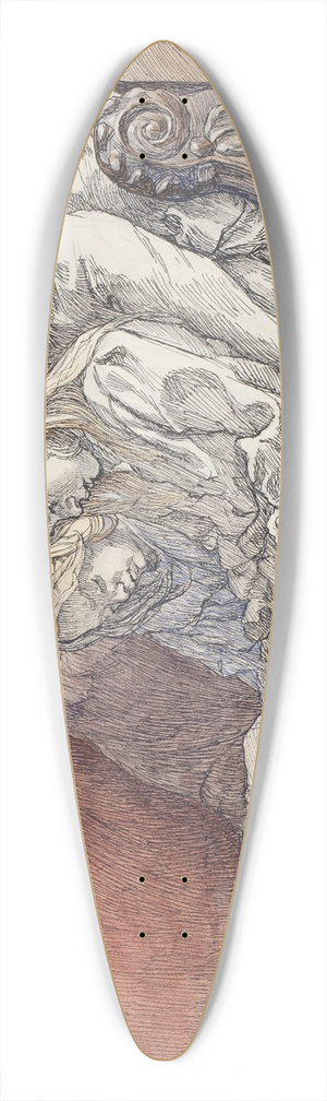 Fritz Syberg - To rekonvalescenter 39.3 inch art pintail longboard deck Fritz Syberg - To rekonvalescenter 39.3 inch art pintail longboard deck