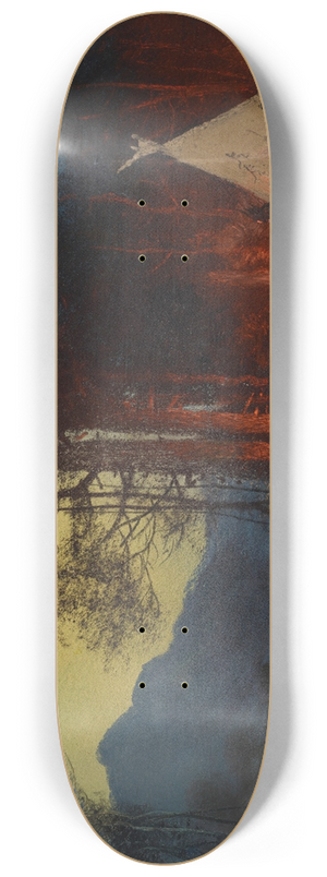 Carl Wimar - Moonlight Encampment 8.25 inch art skate deck