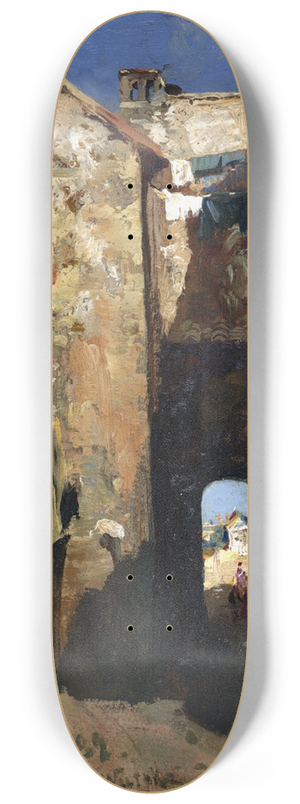 Carl Wuttke - Gasse in Sorrent 8.25 inch art skate deck