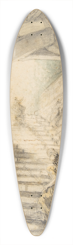 Gabriel de Saint-Aubin - LEscalier (The Curving Stair) 39.3 inch art pintail longboard deck Gabriel de Saint-Aubin - LEscalier (The Curving Stair) 39.3 inch art pintail longboard deck