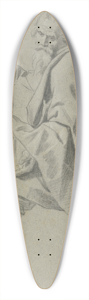 Gabriel Metsu - Brtiger Mann sitzend nach links, die Rechte mit angewinkeltem Mittelfinger erhoben 39.3 inch art pintail longboard deck