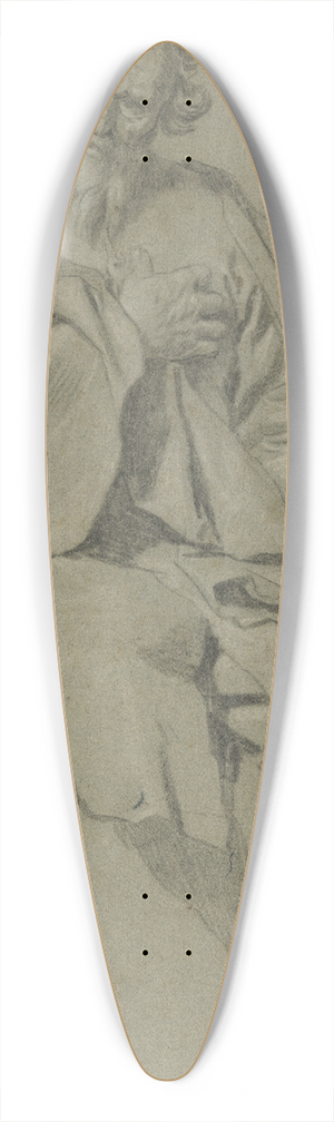 Gabriel Metsu - Brtiger Mann sitzend nach rechts, die Rechte auf die Brust gelegt 39.3 inch art pintail longboard deck