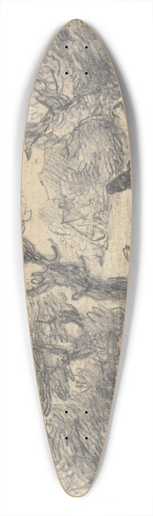Gainsborough Dupont - Landscape with figure on a footbridge 39.3 inch art pintail longboard deck