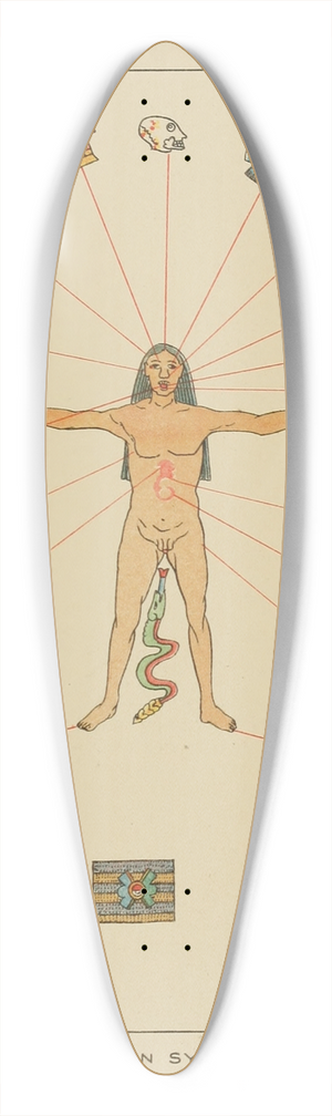 Garrick Mallery - Mexican Symbols 39.3 inch art pintail longboard deck