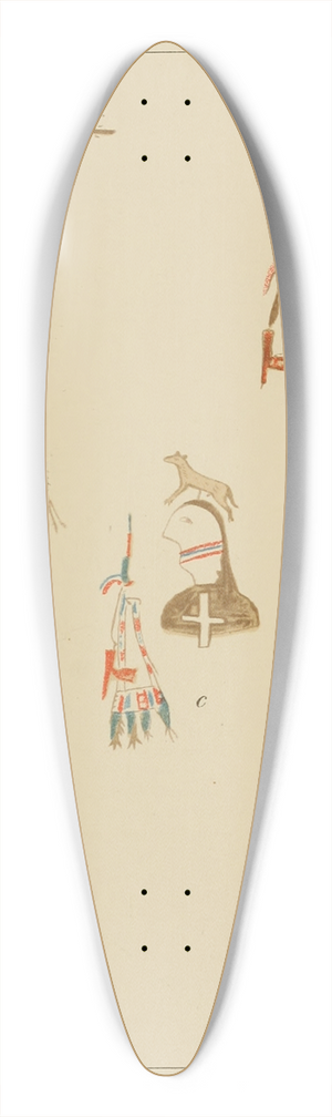 Garrick Mallery - Oglala Chiefs 39.3 inch art pintail longboard deck