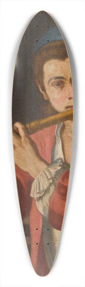 Gaspare Traversi - A young man playing a flute 39.3 inch art pintail longboard deck