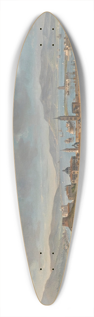 Gaspar Van Wittel - Messina, A Panoramic View Of The City Towards The Sea From The Colle Del Tirone 39.3 inch art pintail longboard deck Gaspar Van Wittel - Messina, A Panoramic View Of The City Towards The Sea From The Colle Del Tirone 39.3 inch art pintail longboard deck