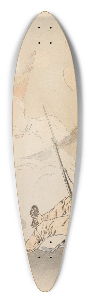 gata Gekk - Stirring Tales of the Campaign against China and the Mirror of Honor; Shirakami Genjir with His Bugle March in His Mouth on Point of His Death 39.3 inch art pintail longboard deck