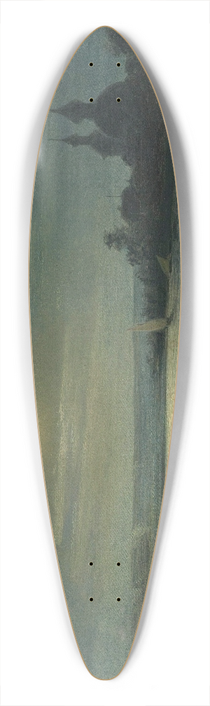 Gavril Pavlovich Kondratenko - Moonrise Over The Lake 39.3 inch art pintail longboard deck
