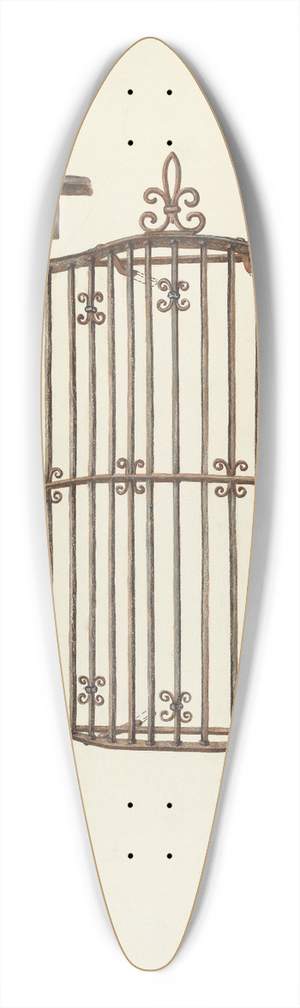 Geoffrey Holt and Harry Mann Waddell - Iron Grille at Window  Restoration Drawing 39.3 inch art pintail longboard deck