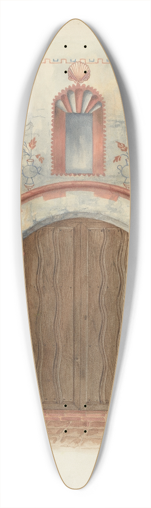 Geoffrey Holt and Harry Mann Waddell - Restoration Drawing  Main Doorway, with Decorations, Mission House 39.3 inch art pintail longboard deck