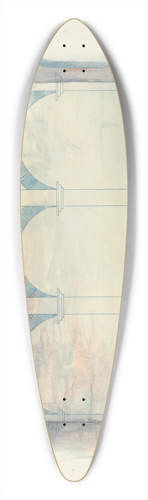 Geoffrey Holt and Harry Mann Waddell - Restoration Drawing  Wall Painting 39.3 inch art pintail longboard deck