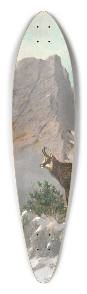 Georg Berger - A Chamois High in the Mountains 39.3 inch art pintail longboard deck
