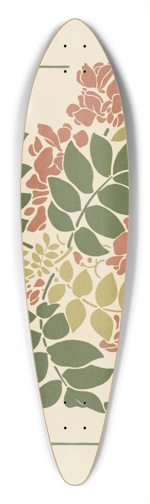 George Auriol - Abstract design based on flowering plants 39.3 inch art pintail longboard deck
