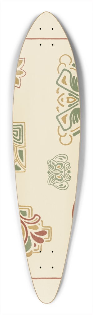 George Auriol - Abstract design based on organic shapes 39.3 inch art pintail longboard deck
