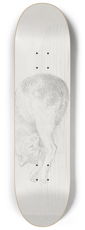 Adolph Tidemand - Sleeping cat 8.25 inch art skate deck Adolph Tidemand - Sleeping cat 8.25 inch art skate deck