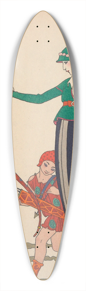 George Barbier - LArc Rouge 39.3 inch art pintail longboard deck