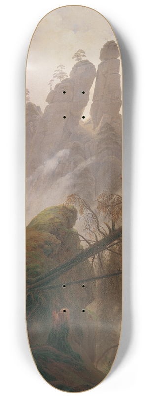 Caspar David Friedrich - Felsenlandschaft im Elbsandsteingebirge 8.25 inch art skate deck