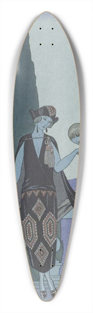 George Barbier - La Villa dEste ; France XXe sicle 39.3 inch art pintail longboard deck