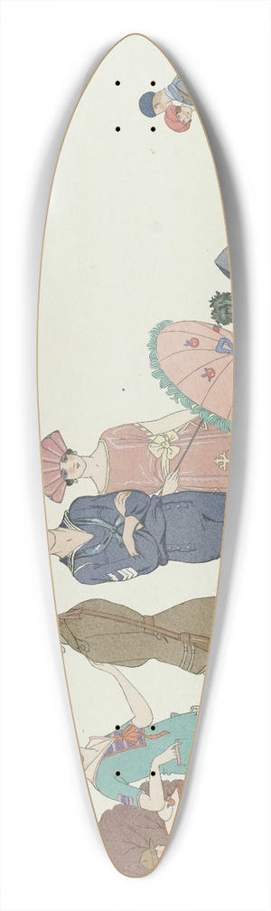 George Barbier - Les allis  Versailles 39.3 inch art pintail longboard deck
