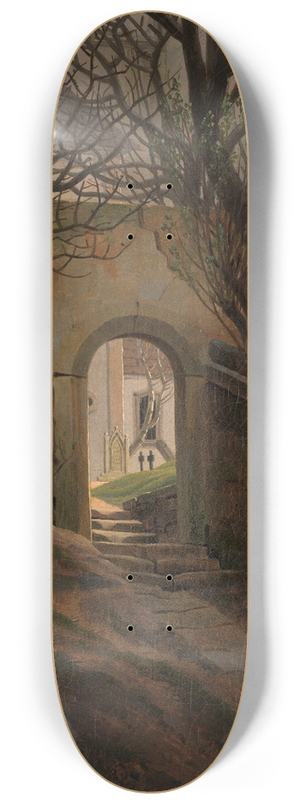 Caspar David Friedrich - Kirchhofpforte 8.25 inch art skate deck