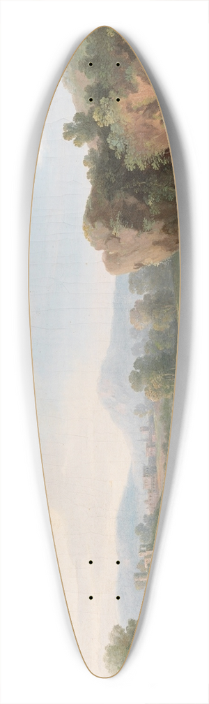 George Barret - A Landscape with a Man Fording a Stream 39.3 inch art pintail longboard deck George Barret - A Landscape with a Man Fording a Stream 39.3 inch art pintail longboard deck