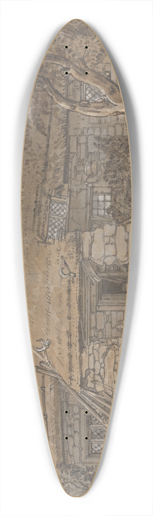 George Barret Jr. - A Cottage in the Isle of Wight 39.3 inch art pintail longboard deck