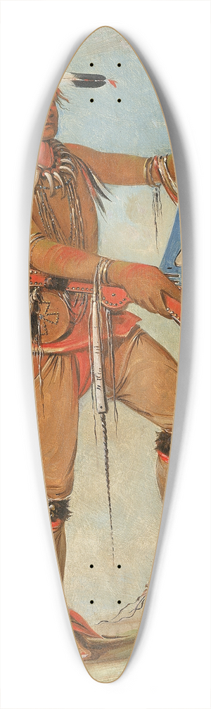 George Catlin - Ah-mu-a, The Whale, One of Kee-o-kks Principal Braves 39.3 inch art pintail longboard deck
