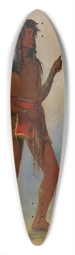 George Catlin - Ah-N-Je-Nahge, He Who Stands On Both Sides, a Distinguished Ball Player 39.3 inch art pintail longboard deck George Catlin - Ah-N-Je-Nahge, He Who Stands On Both Sides, a Distinguished Ball Player 39.3 inch art pintail longboard deck