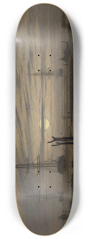 Caspar David Friedrich - Ships at Anchor 8.25 inch art skate deck