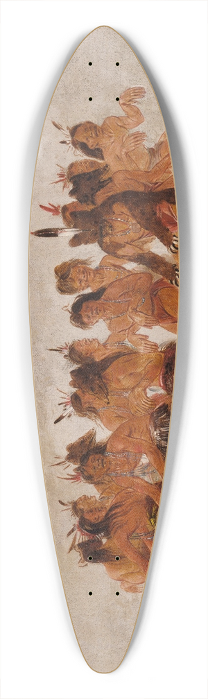 George Catlin - Bear Dance, Preparing For a Bear Hunt 39.3 inch art pintail longboard deck
