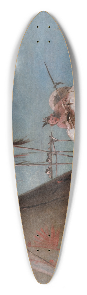 George Catlin - Comanche Lodge of Buffalo Skins 39.3 inch art pintail longboard deck