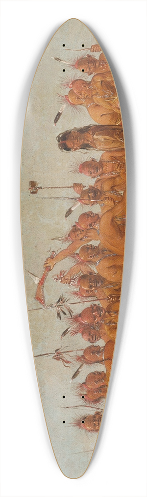 George Catlin - Dance To The Berdash 39.3 inch art pintail longboard deck