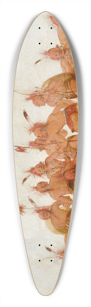 George Catlin - Discovery Dance, Sac And Fox 39.3 inch art pintail longboard deck George Catlin - Discovery Dance, Sac And Fox 39.3 inch art pintail longboard deck