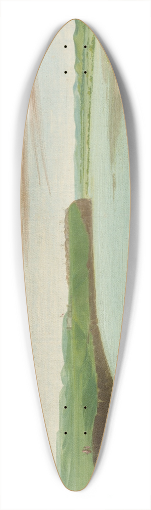 George Catlin - Distant View Of The Mandan Village 39.3 inch art pintail longboard deck George Catlin - Distant View Of The Mandan Village 39.3 inch art pintail longboard deck