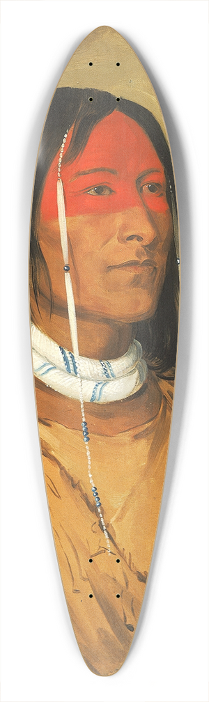 George Catlin - Eeh-Tow-Wes-Ka-Zeet, He Who Has Eyes Behind Him (Also Known As Broken Arm), a Foremost Brave 39.3 inch art pintail longboard deck George Catlin - Eeh-Tow-Wes-Ka-Zeet, He Who Has Eyes Behind Him (Also Known As Broken Arm), a Foremost Brave 39.3 inch art pintail longboard deck