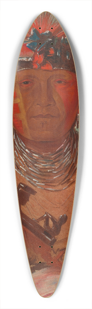 George Catlin - George Catlin, We-Ke-R-Law, He Who Exchanges 39.3 inch art pintail longboard deck George Catlin - George Catlin, We-Ke-R-Law, He Who Exchanges 39.3 inch art pintail longboard deck