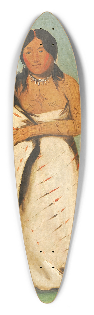 George Catlin - Hee-Lh-Dee, Pure Fountain, Wife of The Smoke 39.3 inch art pintail longboard deck