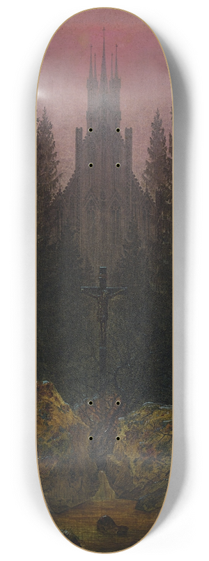 Caspar David Friedrich - The Cross in the Mountains 8.25 inch art skate deck
