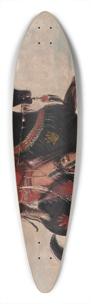 George Catlin - Kee-O-Kk, The Watchful Fox, Chief of The Tribe, On Horseback 39.3 inch art pintail longboard deck George Catlin - Kee-O-Kk, The Watchful Fox, Chief of The Tribe, On Horseback 39.3 inch art pintail longboard deck