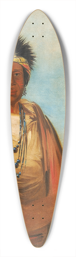 George Catlin - Men-Sn-Se-Ah, Left Hand, a Warrior 39.3 inch art pintail longboard deck George Catlin - Men-Sn-Se-Ah, Left Hand, a Warrior 39.3 inch art pintail longboard deck