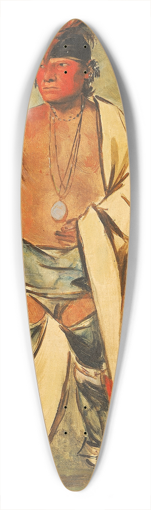 George Catlin - Naugh-High-Hee-Kaw, He Who Moistens The Wood 39.3 inch art pintail longboard deck