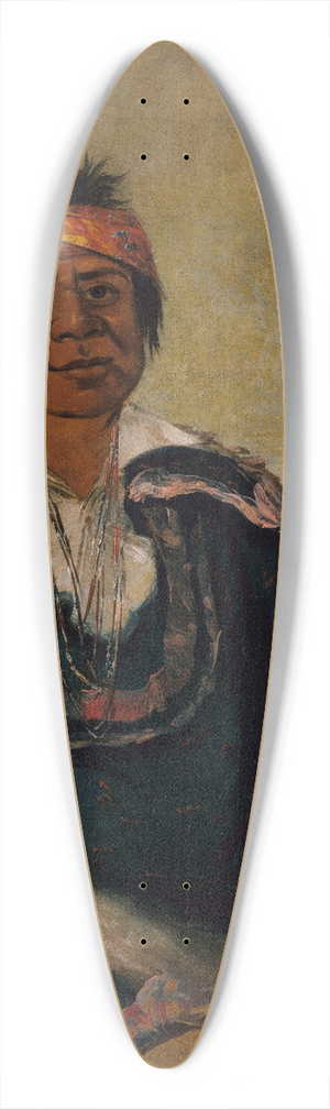George Catlin - Ni-C-Man, The Answer, Second Chief 39.3 inch art pintail longboard deck George Catlin - Ni-C-Man, The Answer, Second Chief 39.3 inch art pintail longboard deck